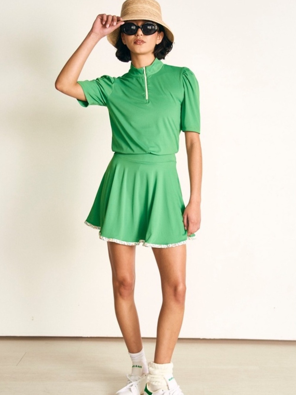 Green Byrdie Golf Skort with Pleated Design